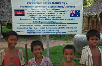 Independent Education Union of Australia (IEU). [Sept 2012]. Beung Chum village. Wells No. 114-113-112-111-110-109-108-107-106-105-104-103-102